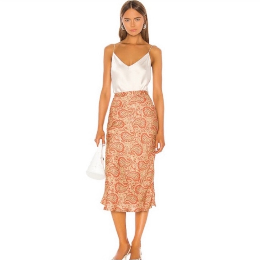 Song of Style Paisley Print Midi Skirt from REVOLVE